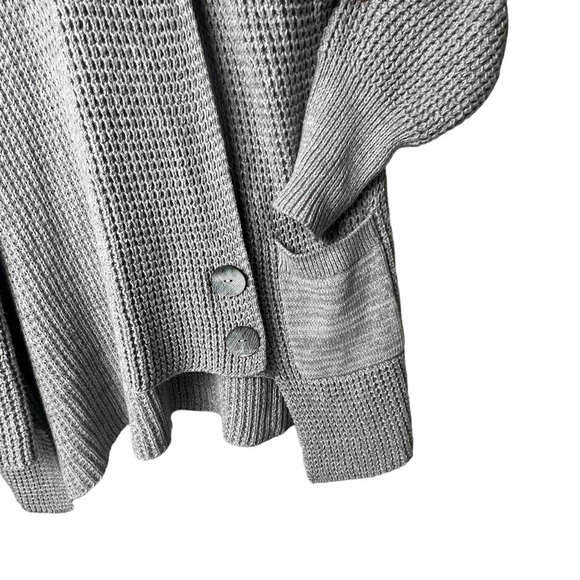 Soft Surroundings Townsend Cardigan Sweater Coat Gray Chunky Knit Size Large - Picture 4 of 10